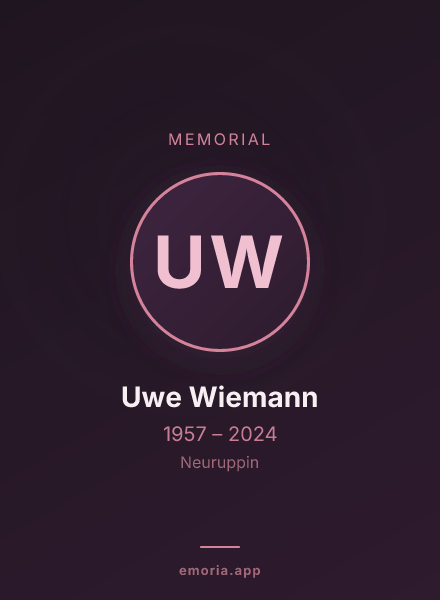 Memorial portrait of Uwe Wiemann