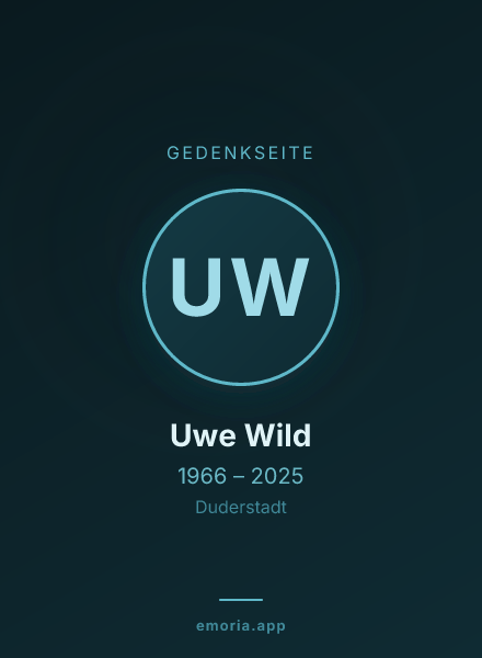 Gedenkportrait von Uwe Wild