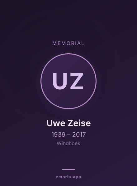 Memorial portrait of Uwe Zeise