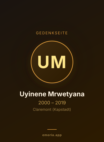 Gedenkportrait von Uyinene Mrwetyana
