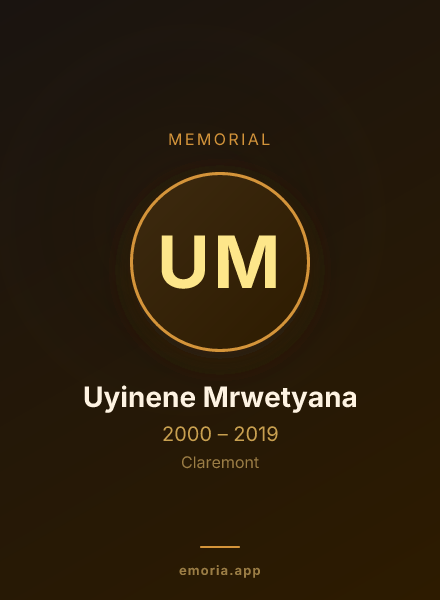 Memorial portrait of Uyinene Mrwetyana