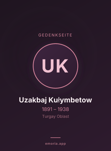 Gedenkportrait von Uzakbaj Kułymbetow