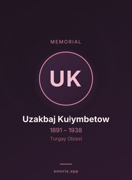 Memorial portrait of Uzakbaj Kułymbetow