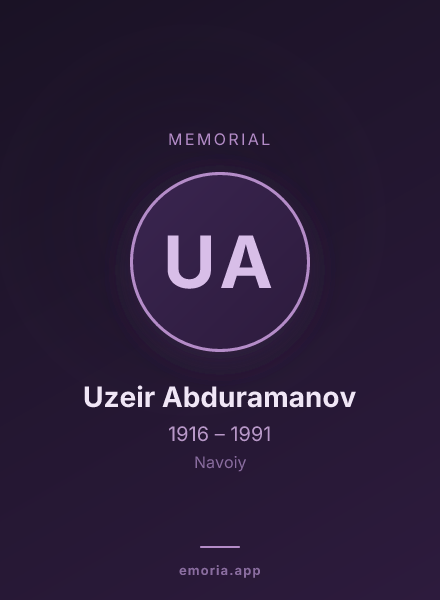 Memorial portrait of Uzeir Abduramanov