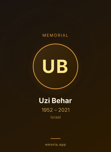Memorial portrait of Uzi Behar