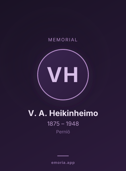 Memorial portrait of V. A. Heikinheimo