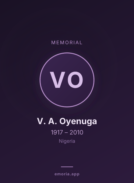 Memorial portrait of V. A. Oyenuga
