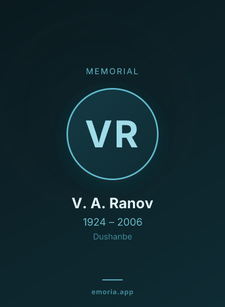 Memorial portrait of V. A. Ranov
