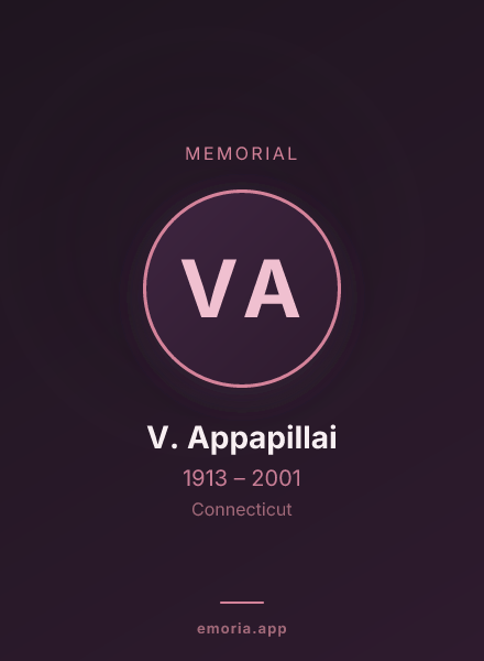 Memorial portrait of V. Appapillai