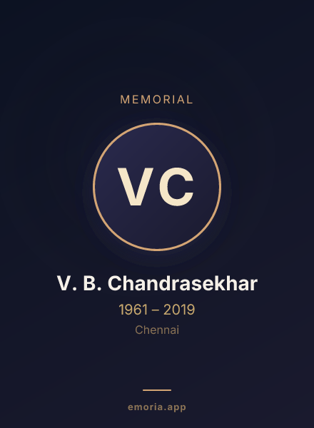 Memorial portrait of V. B. Chandrasekhar