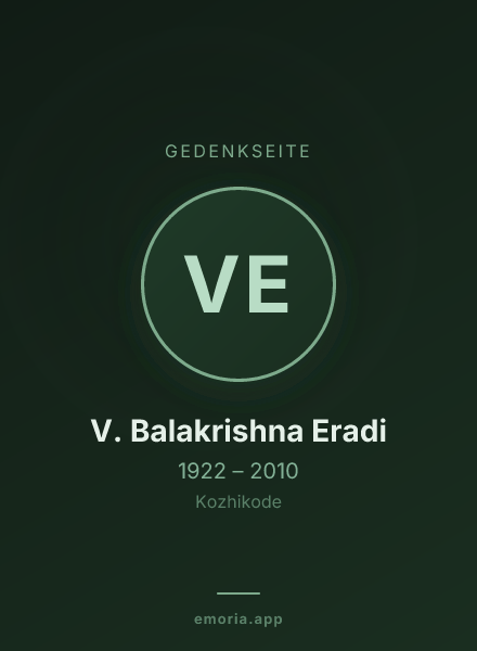 Gedenkportrait von V. Balakrishna Eradi