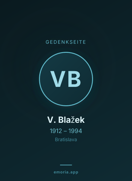 Gedenkportrait von V. Blažek
