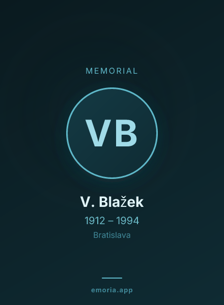 Memorial portrait of V. Blažek