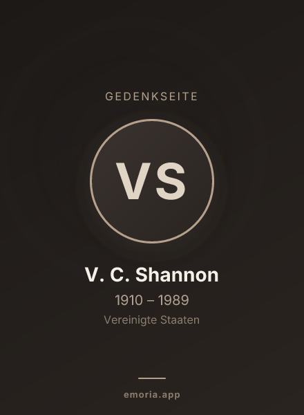 Gedenkportrait von V. C. Shannon