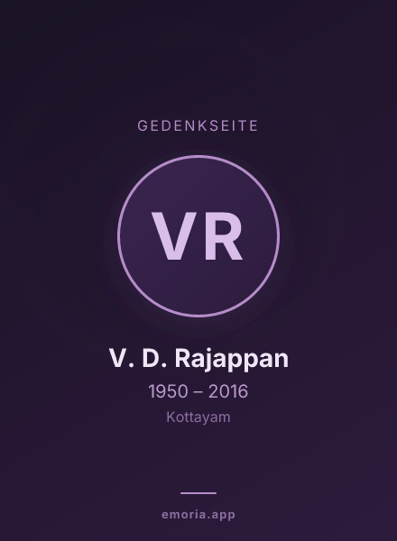 Gedenkportrait von V. D. Rajappan
