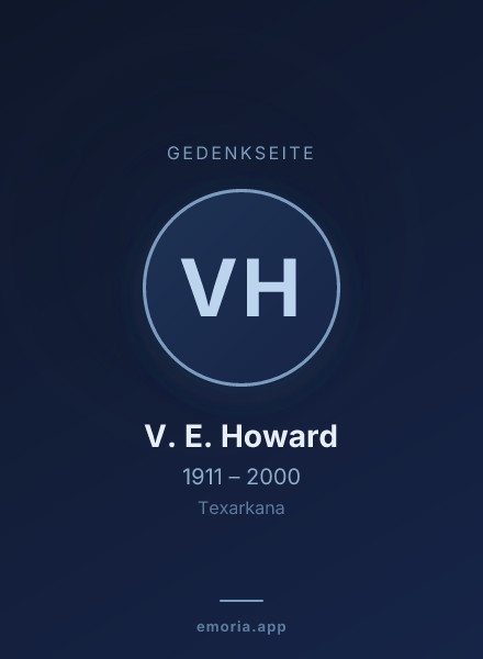 Gedenkportrait von V. E. Howard