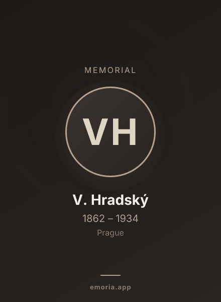 Memorial portrait of V. Hradský