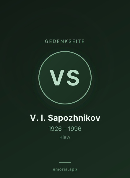 Gedenkportrait von V. I. Sapozhnikov