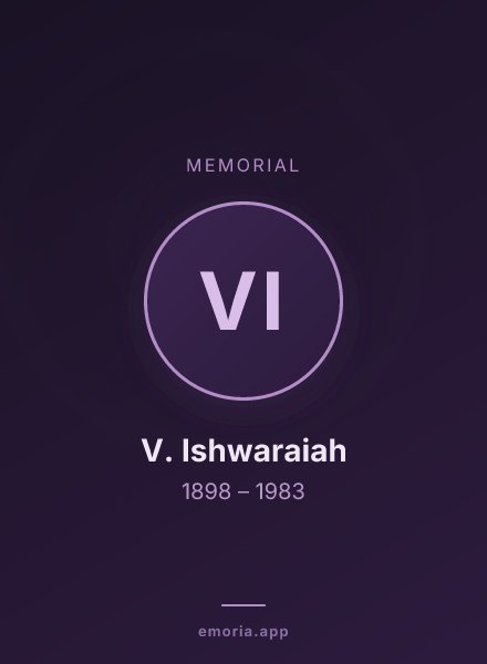 Memorial portrait of V. Ishwaraiah