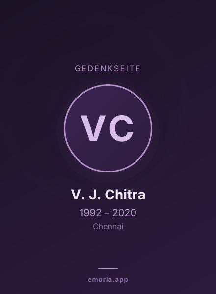 Gedenkportrait von V. J. Chitra