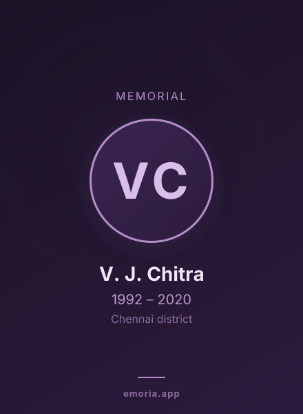 Memorial portrait of V. J. Chitra