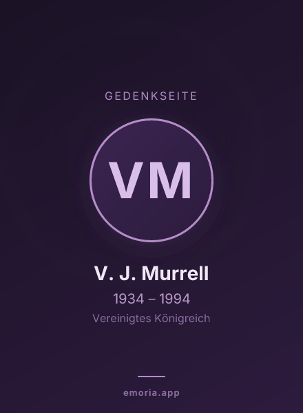Gedenkportrait von V. J. Murrell