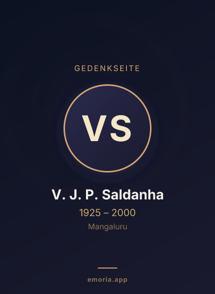 Gedenkportrait von V. J. P. Saldanha