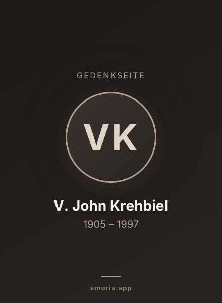 Gedenkportrait von V. John Krehbiel