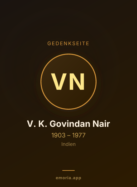 Gedenkportrait von V. K. Govindan Nair