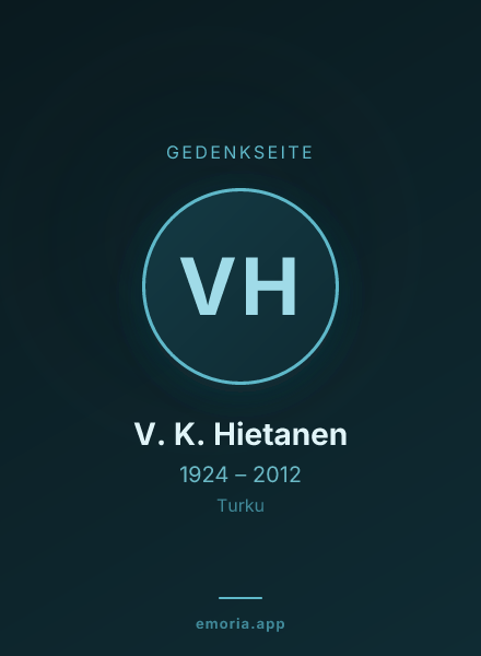 Gedenkportrait von V. K. Hietanen