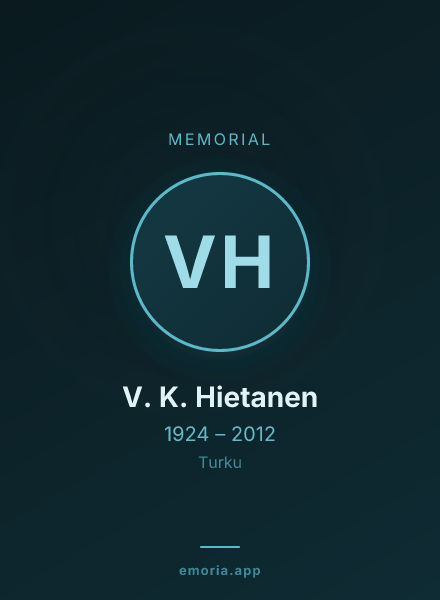 Memorial portrait of V. K. Hietanen