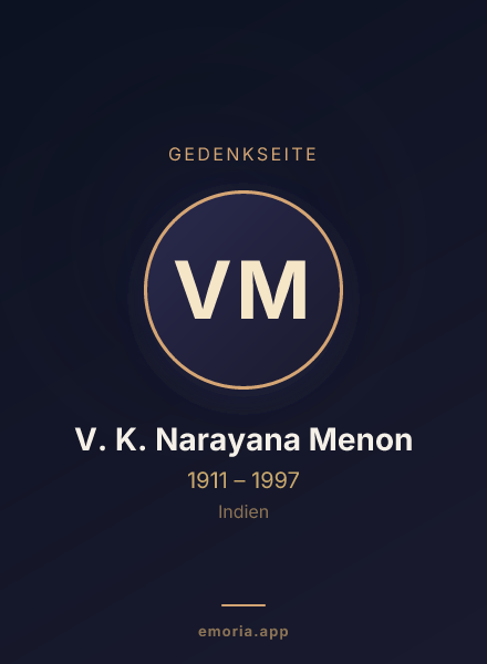 Gedenkportrait von V. K. Narayana Menon