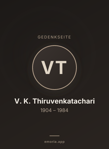 Gedenkportrait von V. K. Thiruvenkatachari