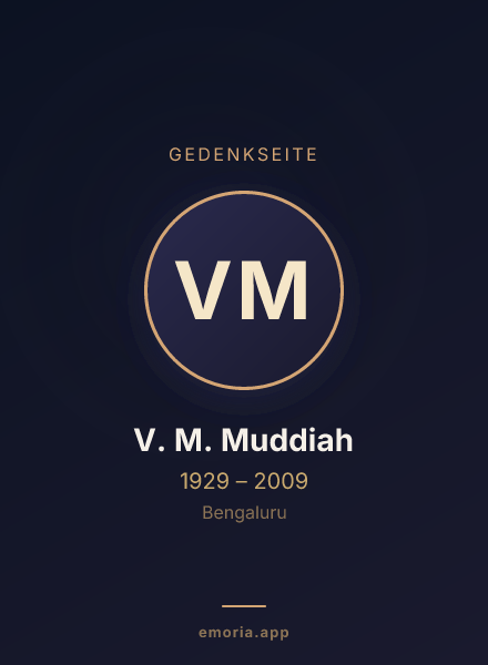 Gedenkportrait von V. M. Muddiah