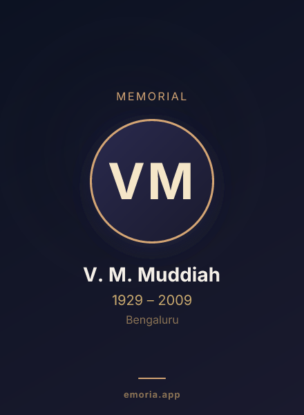 Memorial portrait of V. M. Muddiah