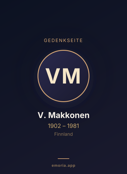 Gedenkportrait von V. Makkonen