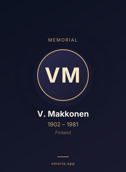 Memorial portrait of V. Makkonen