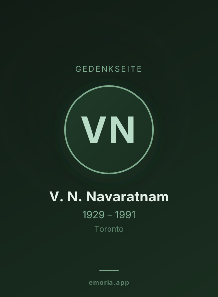 Gedenkportrait von V. N. Navaratnam
