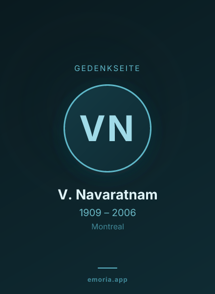 Gedenkportrait von V. Navaratnam