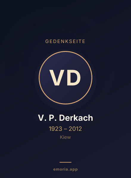 Gedenkportrait von V. P. Derkach