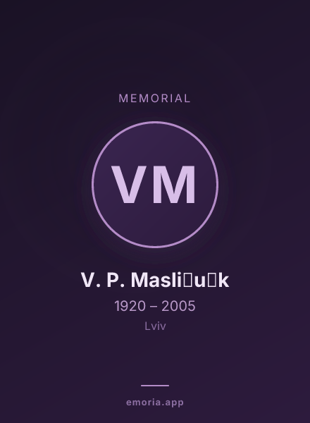 Memorial portrait of V. P. Masli︠u︡k