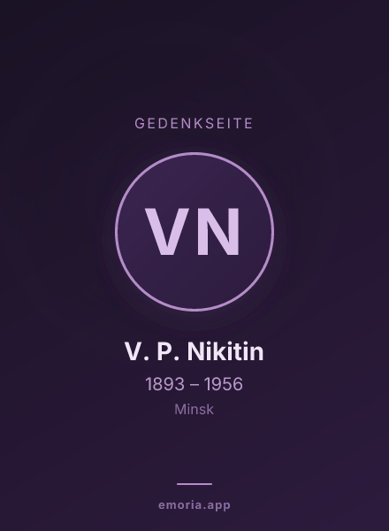 Gedenkportrait von V. P. Nikitin