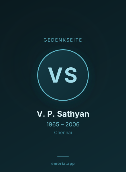 Gedenkportrait von V. P. Sathyan