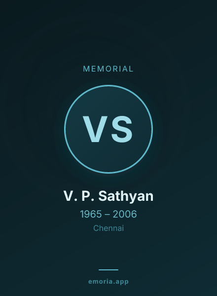 Memorial portrait of V. P. Sathyan