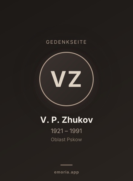 Gedenkportrait von V. P. Zhukov