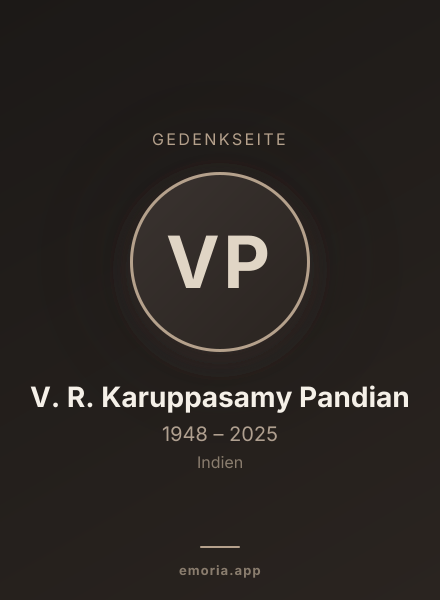 Gedenkportrait von V. R. Karuppasamy Pandian