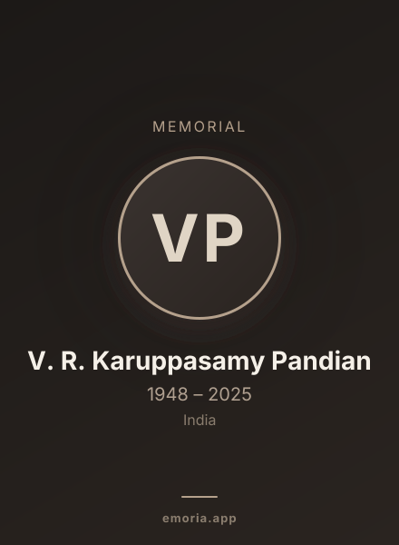 Memorial portrait of V. R. Karuppasamy Pandian