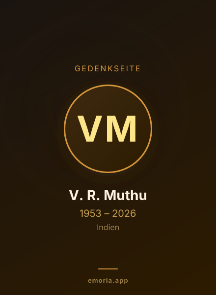 Gedenkportrait von V. R. Muthu