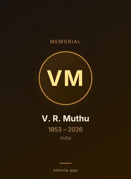 Memorial portrait of V. R. Muthu