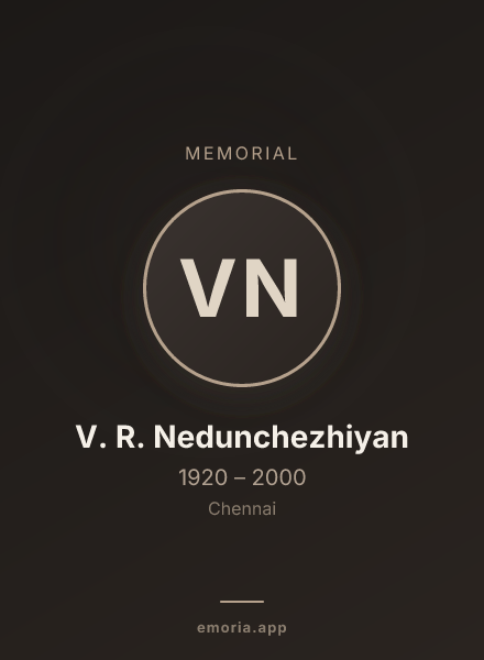 Memorial portrait of V. R. Nedunchezhiyan